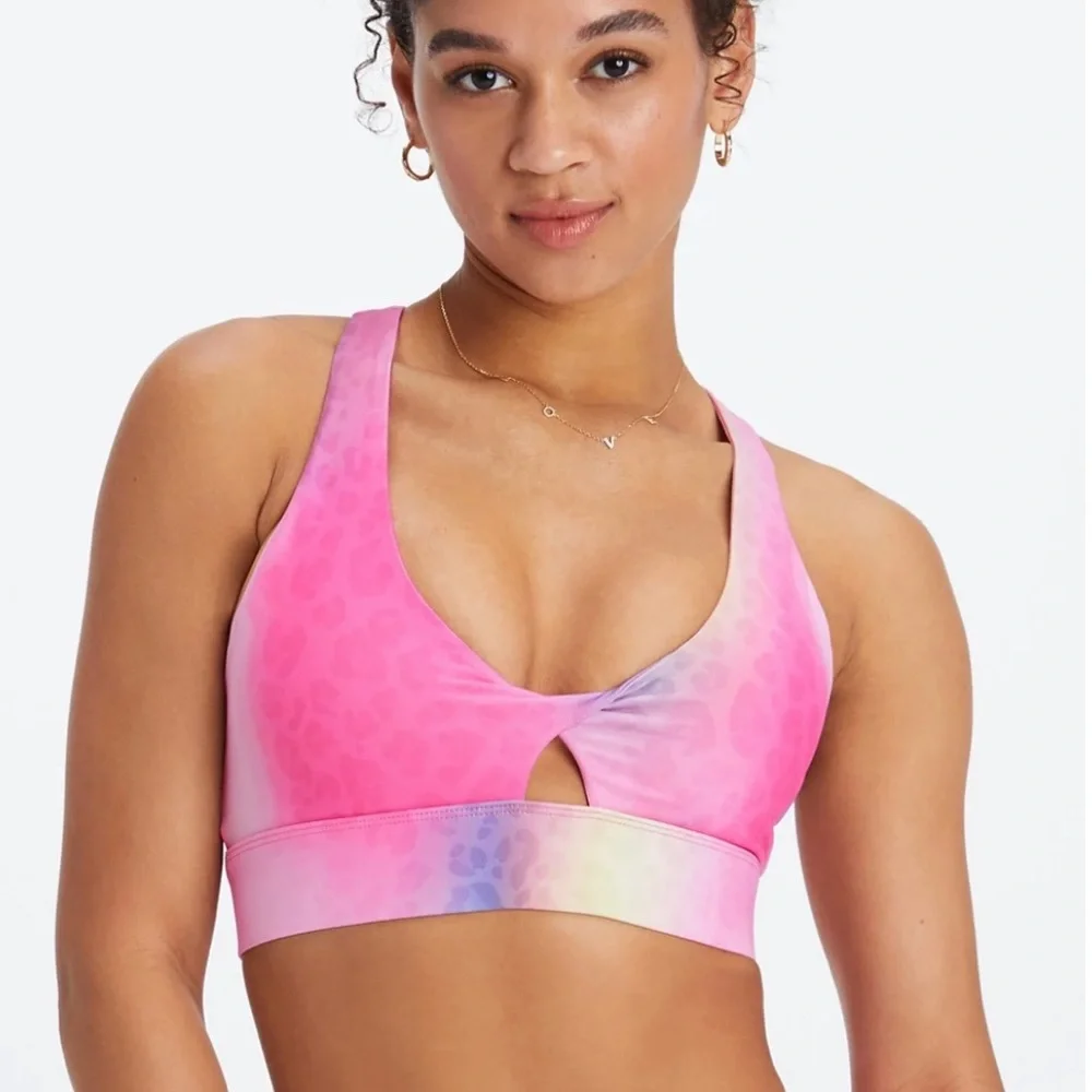 Fabletics Pink Ombre Leggings & Sports Bra Set